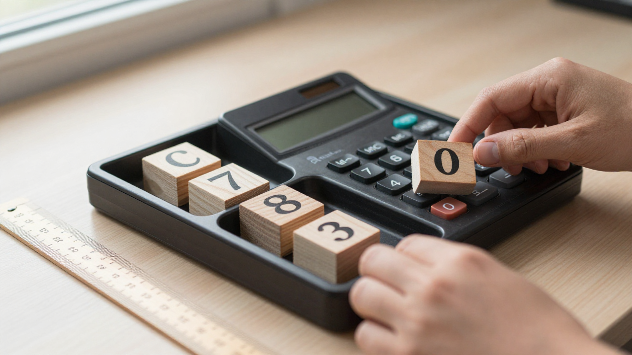 life path number 4 meaning scene with four compartment tray, wooden date blocks, wooden ruler