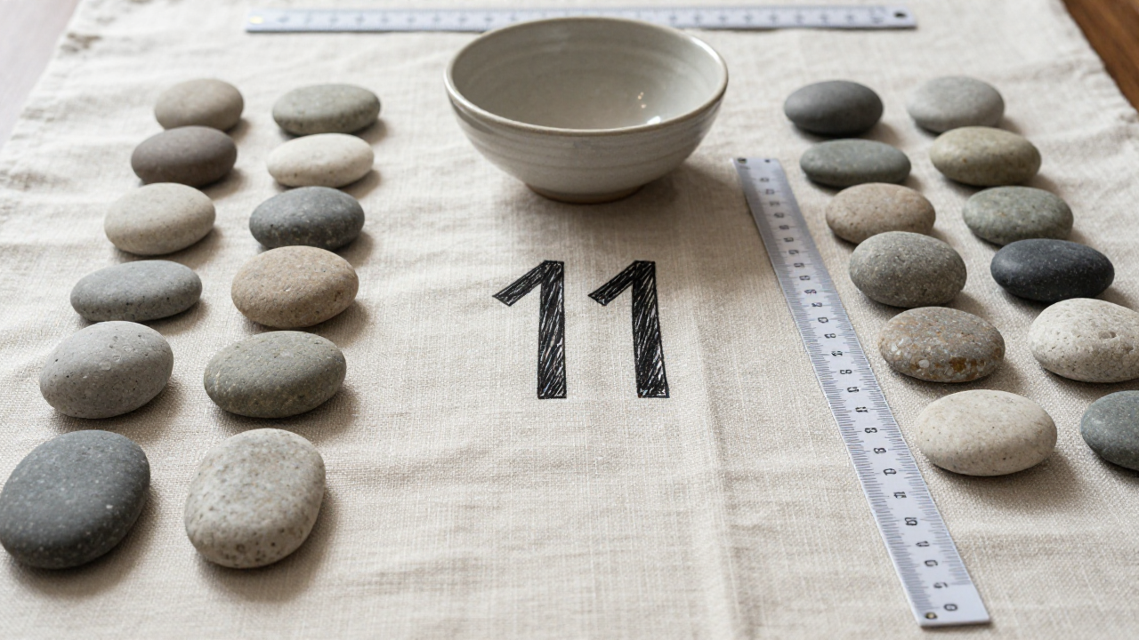 two groups of stones illustrate preserved 11 and reduced 2 context