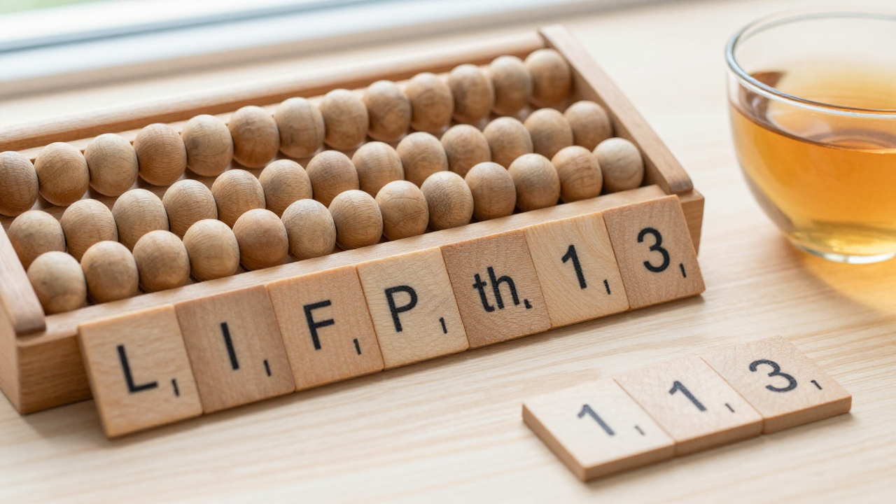bead frame and blank cards show recording the numerology method