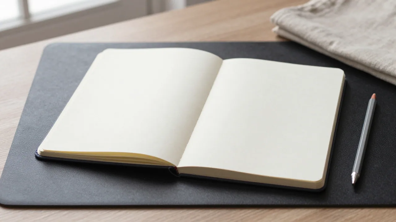 notebook with desk mat, notebook, and pencil for calculating numerology