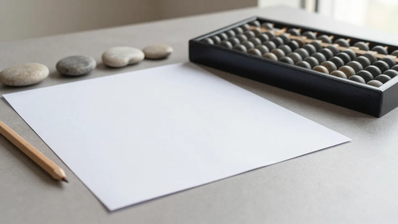 abacus and blank paper for calculate numerology name